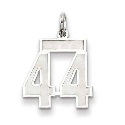 Charm Number 44 Satin Sterling Silver Small QPS44, MPN: QPS44, 191101282737