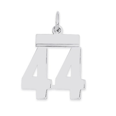 Pendant Number 44 Polished Sterling Silver Small QSS44, MPN: QSS44, 883957101361