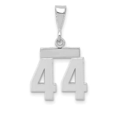 Number 44 Charm 14k White Gold Polished Small WSP44, MPN: WSP44, 196904074992