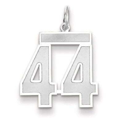Number 44 Charm Medium Satin 14k white Gold WSM44, MPN: WSM44, 883957077505