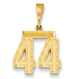 Number 44 Charm 14k Gold Medium Diamond-cut  MN44, MPN: MN44, 883957139241