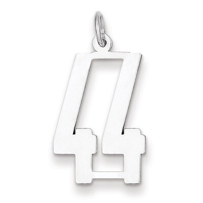 Charm Number 44 Elongated Pol Sterling Silver Small QES44, MPN: QES44, 191101190261