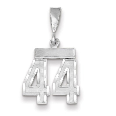Number 44 Charm Small Diamond -cut 14k white Gold WSN44, MPN: WSN44, 883957114293