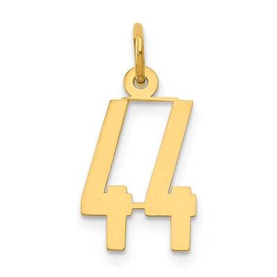 Small Polished Elongated 44 Charm 14k White Gold LES44W, MPN: LES44W, 883957132624