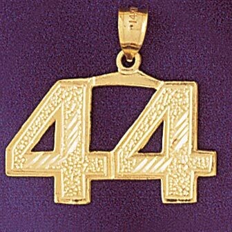 Dazzlers Jewelry Number 44 Pendant Necklace Charm Bracelet in Yellow, White or Rose Gold 950944, MP…