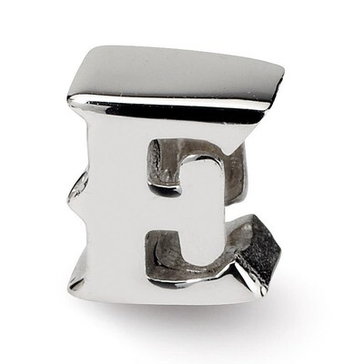 Letter E Bead - Sterling Silver QRS468E, MPN: QRS468E, 883957720814