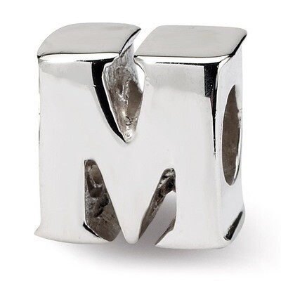 Letter M Bead - Sterling Silver QRS468M, MPN: QRS468M, 883957720890