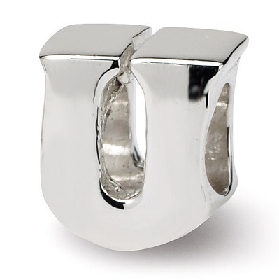 Letter U Bead - Sterling Silver QRS468U, MPN: QRS468U, 883957720975