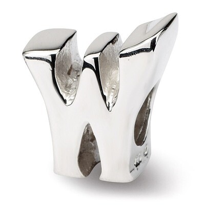 Letter W Bead - Sterling Silver QRS468W, MPN: QRS468W, 883957720999