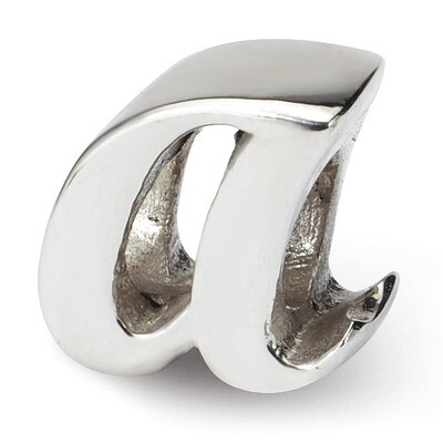 Letter A Script Bead - Sterling Silver QRS1430A, MPN: QRS1430A, 883957304861