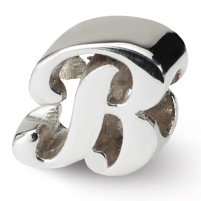 Letter B Script Bead - Sterling Silver QRS1430B, MPN: QRS1430B, 883957304878