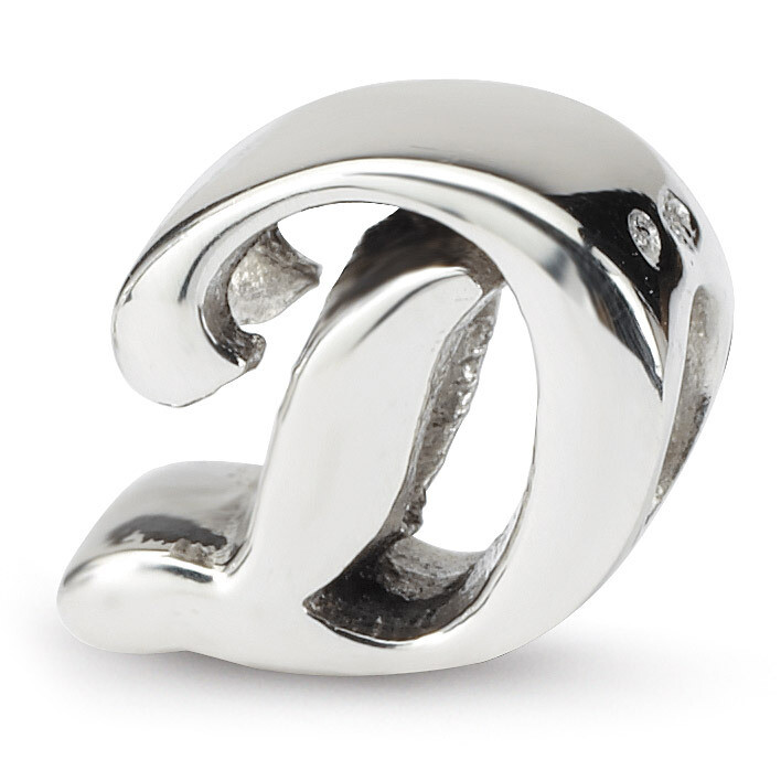 Letter D Script Bead - Sterling Silver QRS1430D, MPN: QRS1430D, 883957304892