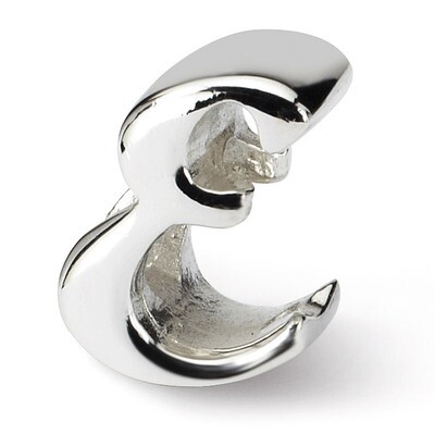Letter E Script Bead - Sterling Silver QRS1430E, MPN: QRS1430E, 883957304908