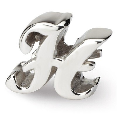 Letter H Script Bead - Sterling Silver QRS1430H, MPN: QRS1430H, 883957304939