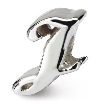 Letter J Script Bead - Sterling Silver QRS1430J, MPN: QRS1430J, 883957304953