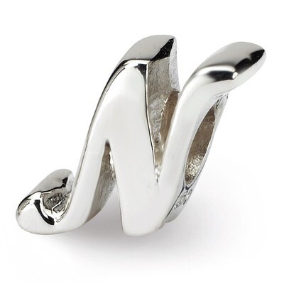 Letter N Script Bead - Sterling Silver QRS1430N, MPN: QRS1430N, 883957304991