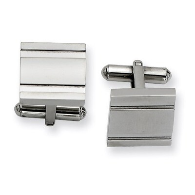 Polished Cufflinks - Stainless Steel SRC188 by Chisel, MPN: SRC188, 886774037042
