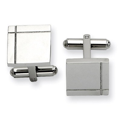 Polished Cufflinks - Stainless Steel SRC186 by Chisel, MPN: SRC186, 886774037028