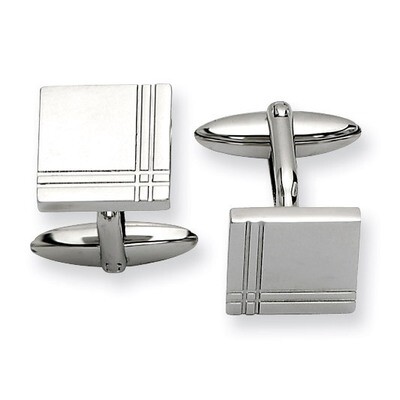 Polished Cufflinks - Stainless Steel SRC187 by Chisel, MPN: SRC187, 886774037035