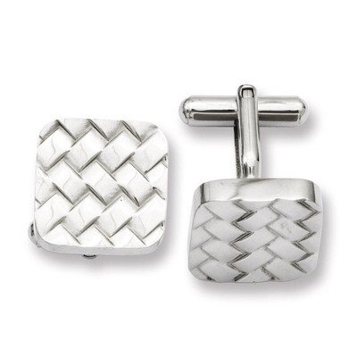 Weave Design Cufflinks - Stainless Steel SRC207 by Chisel, MPN: SRC207, 191101371806