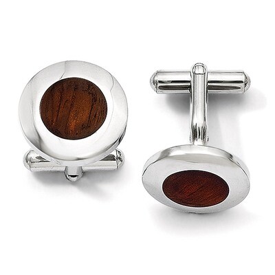 Wood Inlay Cufflinks - Stainless Steel SRC205 by Chisel, MPN: SRC205, 886774621395