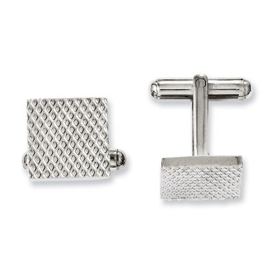 Polished &amp; Textured Cufflinks - Stainless Steel SRC234 by Chisel, MPN: SRC234, 886774647883
