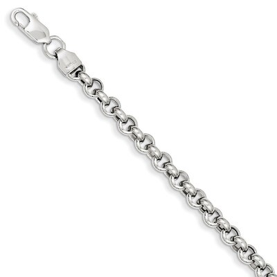 4.75mm Polished Fancy Rolo Link Bracelet 8.5 Inch 14k White Gold SF403-8.5, MPN: SF403-8.5, 8839574…