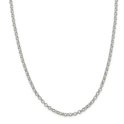 4mm Rolo Chain 28 Inch Sterling Silver QFC75-28, MPN: QFC75-28,