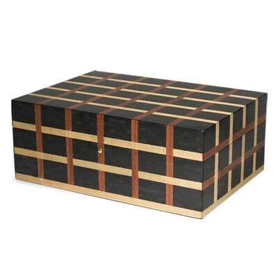 Plaid Inlay Piano Finish Jewelry Box GM12675, MPN: GM12675,