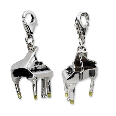 Piano Charm Sterling Silver Enamel QCC623 by Amore La Vita, MPN: QCC623, 886774074115