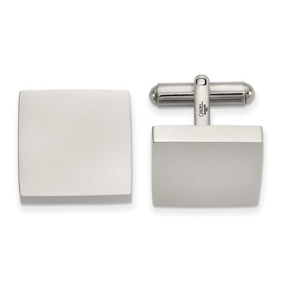Square Cufflinks Stainless Steel Polished SRC399 by Chisel, MPN: SRC399, 191101017346