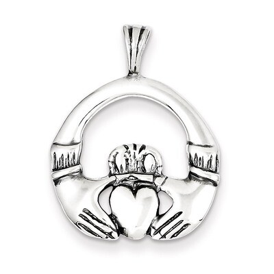 Claddagh Pendant Antiqued Sterling Silver QC7005, MPN: QC7005, 883957495972