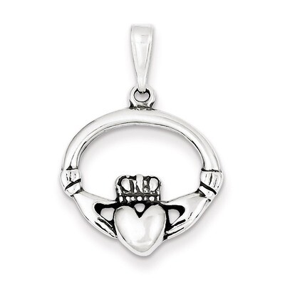 Claddagh Pendant Antiqued Sterling Silver QC7003, MPN: QC7003, 883957564173