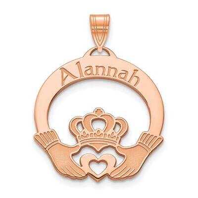 Personalized Claddagh Pendant Sterling Silver Rose-plated XNA987RP, MPN: XNA987RP,