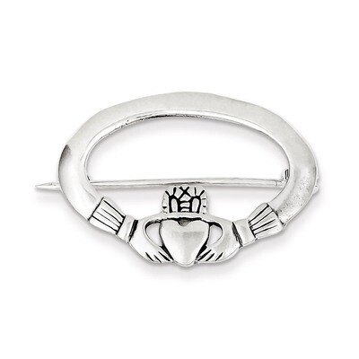 Claddagh Pin Sterling Silver Antiqued QP111, MPN: QP111, 883957957685