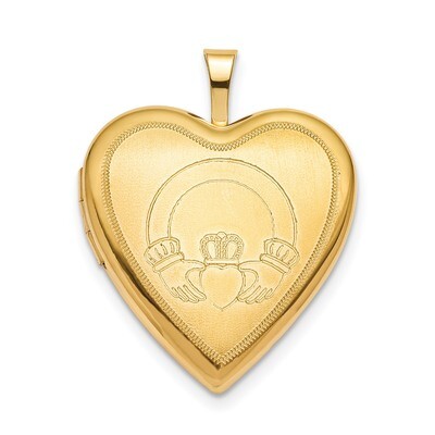 20mm Claddagh Heart Locket Sterling Silver Gold-plated QLS797, MPN: QLS797, 883957967868