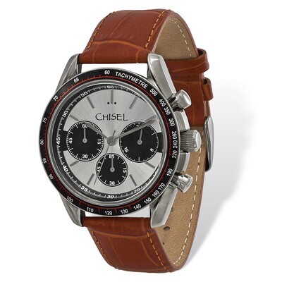 Chisel Stainless Steel Brown Leather Chronograph Watch Men&#39;s TPW104, MPN: TPW104, 886774553511