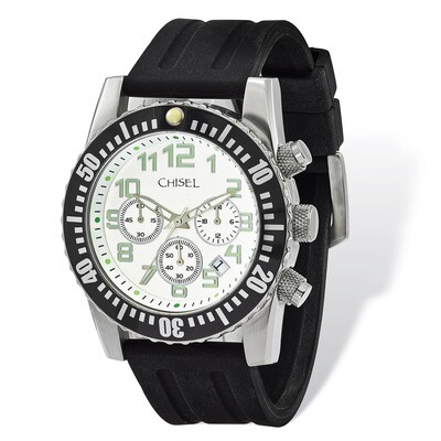 Chisel White Dial Silicone Strap Chronograph Watch Men&#39;s TPW108, MPN: TPW108, 886774553665