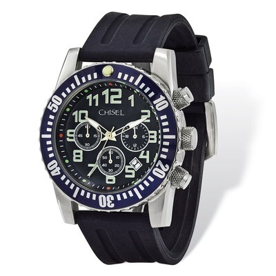 Chisel Black Dial &amp; Silicone Strap Chronograph Watch Men&#39;s TPW110, MPN: TPW110, 886774553436