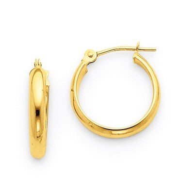 Round Tube Hoop Earrings 14k Gold TC138, MPN: TC138, 883957288581