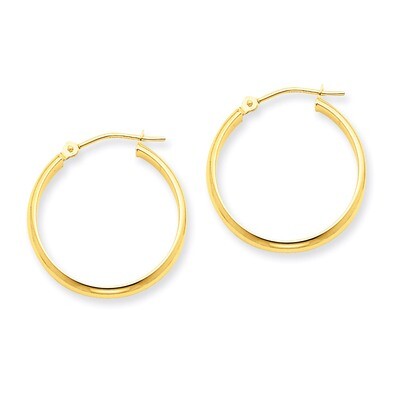 Round Tube Hoop Earrings 14k Gold TC140, MPN: TC140, 883957288604