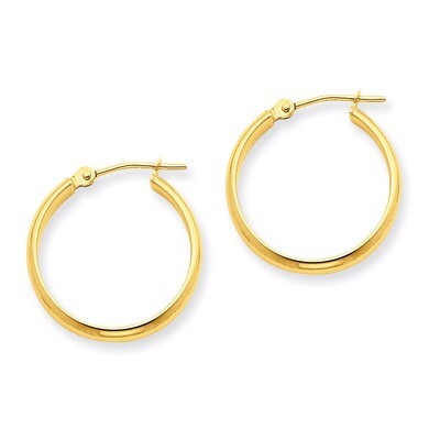 Round Tube Hoop Earrings 14k Gold TC139, MPN: TC139, 883957288598
