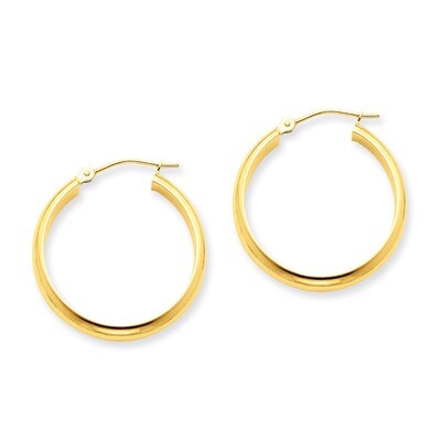 Round Tube Hoop Earrings 14k Gold TC143, MPN: TC143, 883957288628