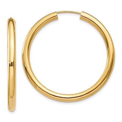 Endless Tube Hoop Earrings 14k Gold Polished TF809, MPN: TF809, 191101457708