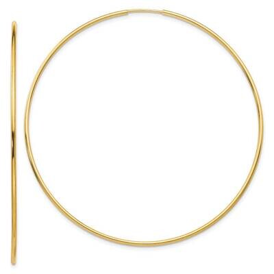 Endless Tube Hoop Earrings 14k Gold Polished  TF800, MPN: TF800, 191101364860