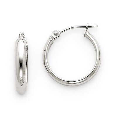Round Tube Hoop Earrings 14k White Gold TF106, MPN: TF106, 883957291130