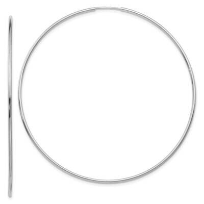 Endless Tube Hoop Earrings 14k White Gold Polished TF798, MPN: TF798, 191101458774