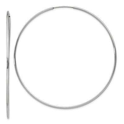 Polished Endless Tube Hoop Earrings 14k white Gold TF797, MPN: TF797, 191101456305