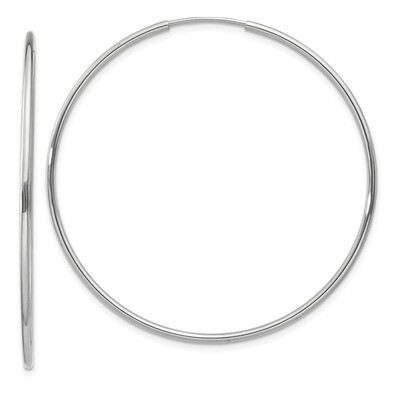 Polished Endless Tube Hoop Earrings 14k white Gold TF794, MPN: TF794, 886774562483