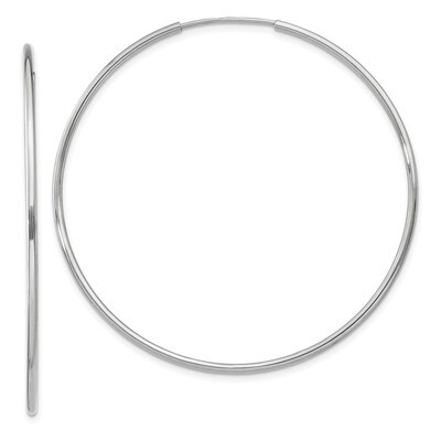Polished Endless Tube Hoop Earrings 14k white Gold TF793, MPN: TF793, 191101457685